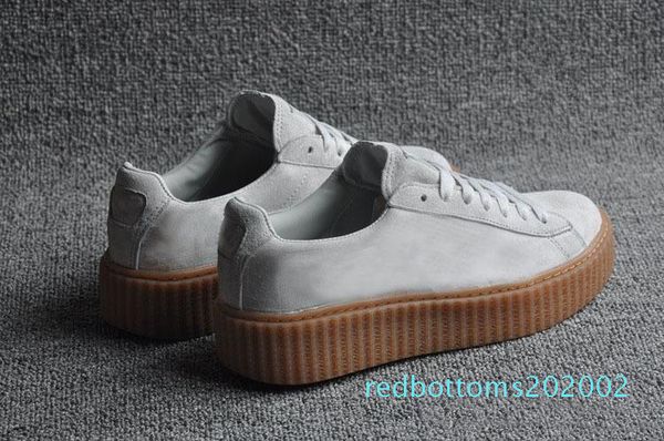 

womens rihanna riri fenty platform creeper velvet pack burgundy black grey color brand ladies classic casual shoes r02