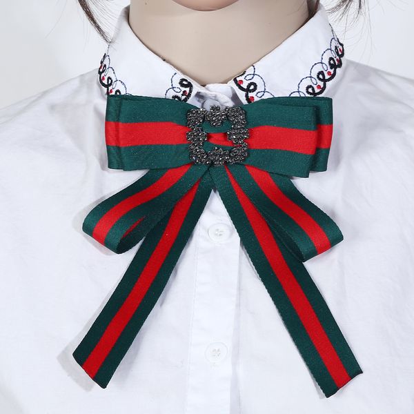 

2019 party weeding holiday gift student exaggerated big-name bow tie bow high-end fabric alloy diamond ribbon bow tie clothing brooch, Gray
