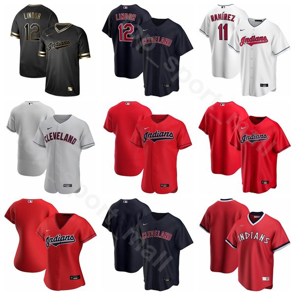 

new 2020 cleveland baseball indians 12 francisco lindor jersey 7 cesar hernandez 41 carlos santana 11 jose ramirez oscar mercado bieber, Blue;black