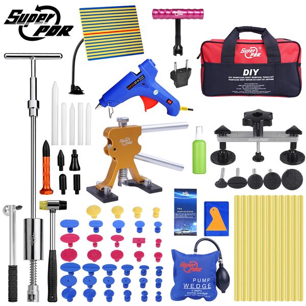 

super pdr tools kit for car paintless dent repair tool hail dent removal kit auto pullers suction cup pulling bridge