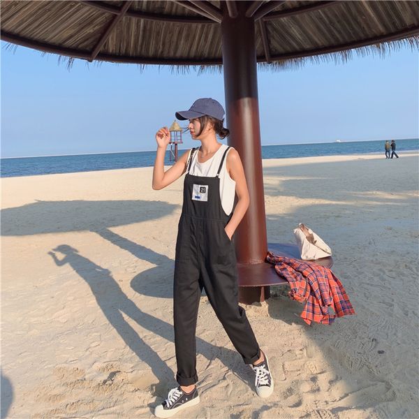 

light black overalls fall cowgirl lovely straight loose, Blue