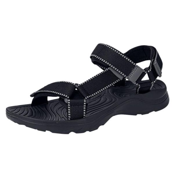 

men casual shoes summer sandals mens flats flip flop open toe comfortable lightweight universal sport sandals summer beach, Black