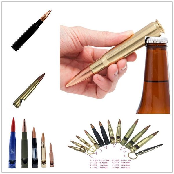 

creative bullet opener zinc alloy shell case shaped bottle opener party business gift personality key chain can laser customize logo