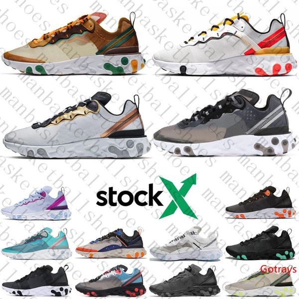 

stock x react element 55 87 undercover men women running shoes tour yellow bright blue orange pee mens designer sneakers trainers shoes