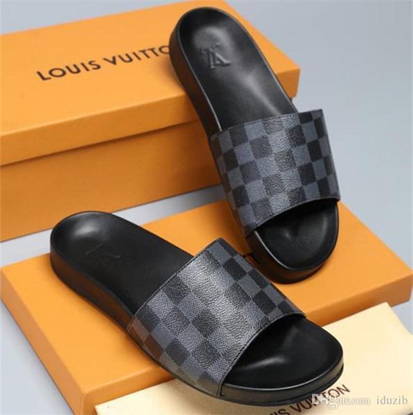 

newst women men slides summer designers beach indoor flat shoes brand mens sandals slippers house flip flops with spike sandal, Black