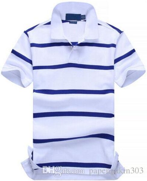 

summer men striped casual polo shirt small horse embroidery short sleeve cotton jersey t-shirts cotton breathable polos size s-2xl, White;black