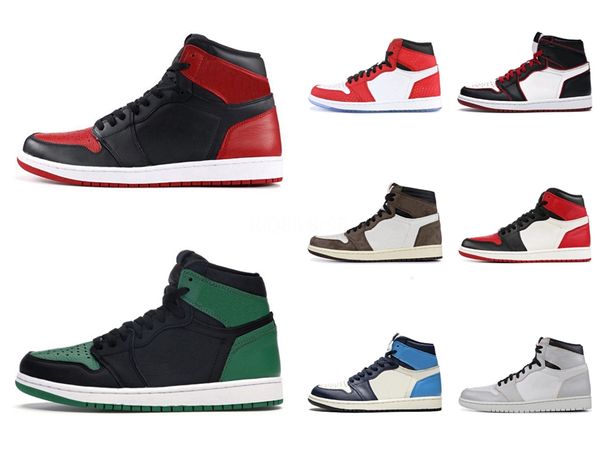 

chicago 1 1s jumpman womens mens basketball shoes travis scotts pine green 1s fearless shattered backboard 3.0 sports trainers sneakers #qa4