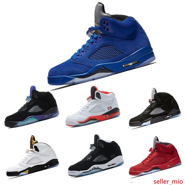 

новое прибытие 5 мужчины баскетбол обувь красного синяя замша премиум бордо camo черного олимпийский og металлик золото черного metallic огн