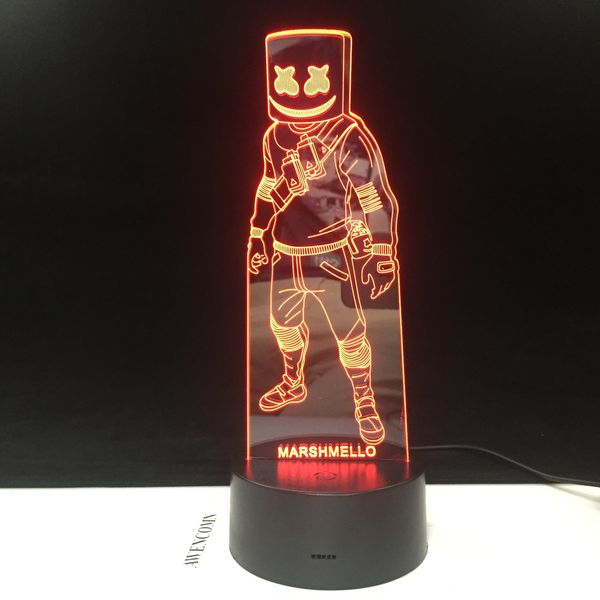 

marshmello chris comstock doctom figure dj star 3d led novelty night light for kid home decor children party gift dropshipping