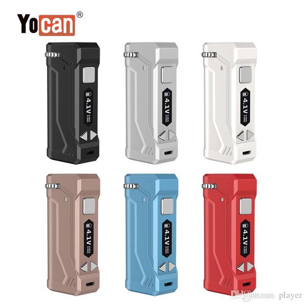 

Authentic Yocan UNI Pro Box Mod With 650mah Voltage Adjustable Vape Ecigs Battery For Magnetic 510 thread Vaporizer Cartridges Carts