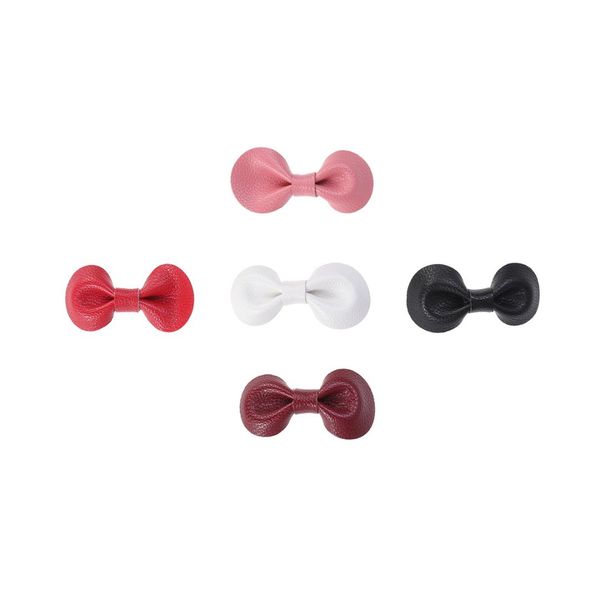 

5 pcs hair clips lovely cute pu mini bowknot hair clips barrettes accessories for girls toddlers children random style