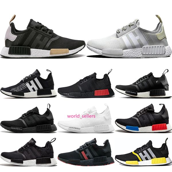 

nmd r1 primeknit runner running shoes atmos triple black beige white bred camo oreo cream women athletics sport sneakers 36-45