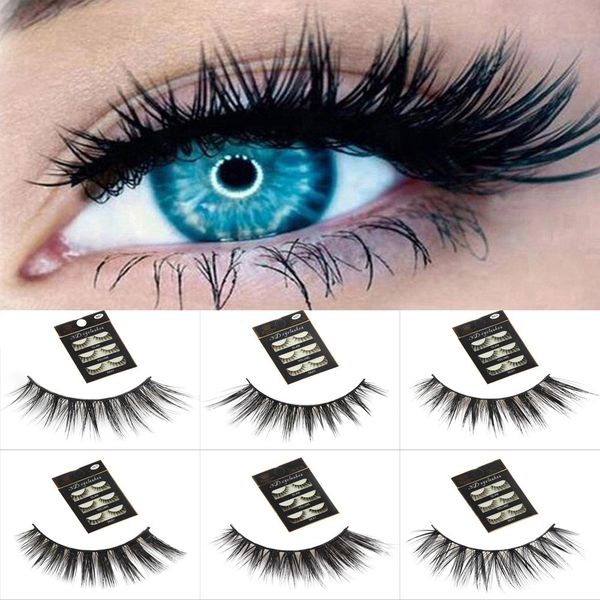 

3 pairs natural false eyelashes fake lashes long makeup 3d 3d false eyelashes extension mink for beauty