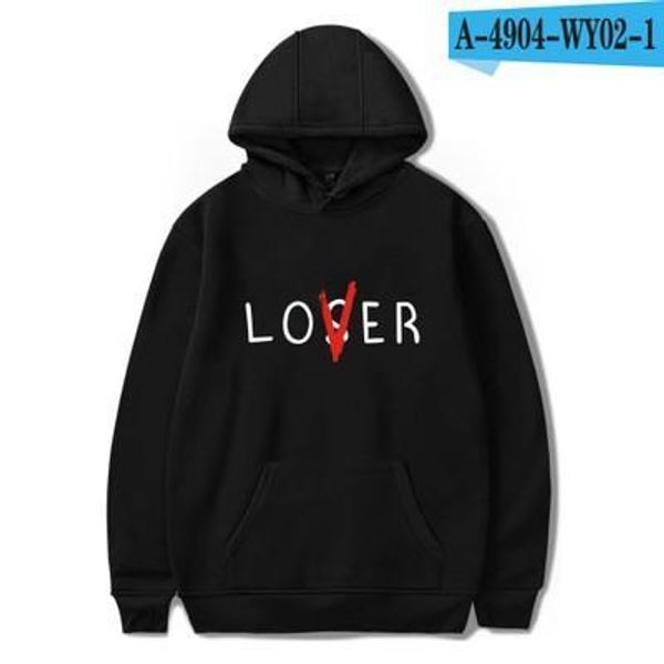 

men women hoodies pennywise it loser sweatshirt the losers club hoodie casual loser club sweatshirts loser lover hoodies, Black