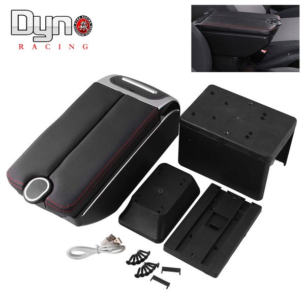 

car dual opening pu leather armrest box adjustable width central hand organizer storage box universal