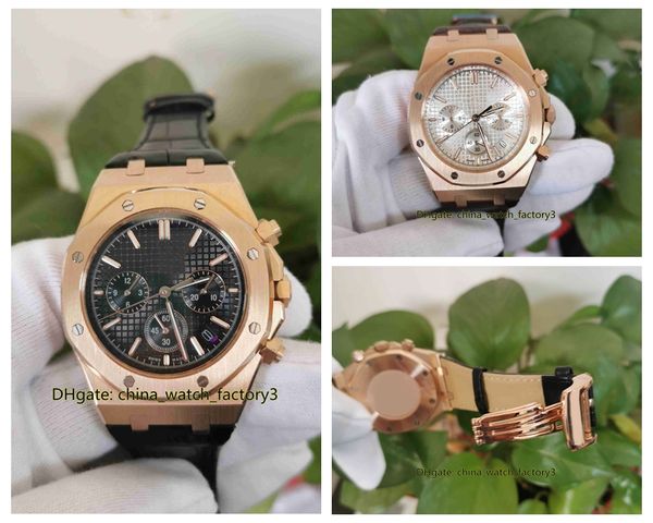 

2 color elling watch 42mm offshore 26320 26320or.oo.d002cr.01 vk quartz chronograph workin mens watches wristwatches, Slivery;brown