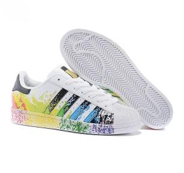

superstar original white hologram iridescent junior gold superstars originals super star women men casual shoes 36-45, Black