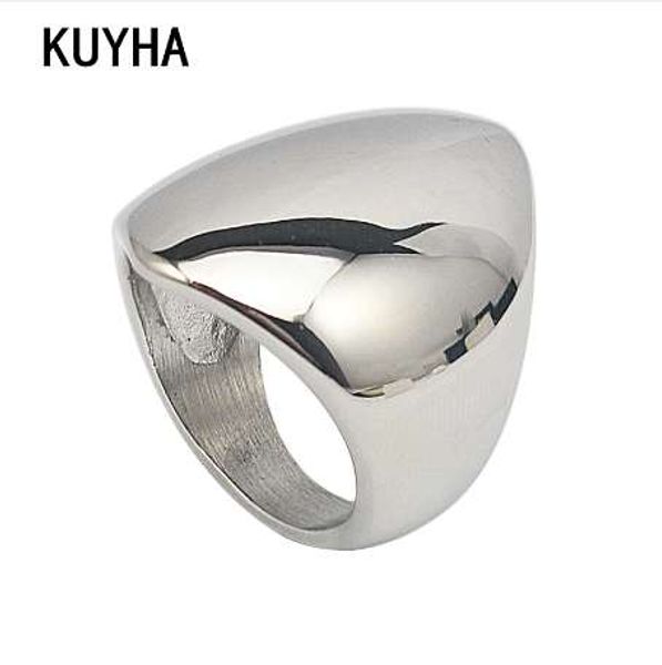

charms jewelry ring women men fashion elegant chunky hip hop finger bague femme size 5/6/7/8/9/10.5/11 steel 24mm width anillos, Golden;silver