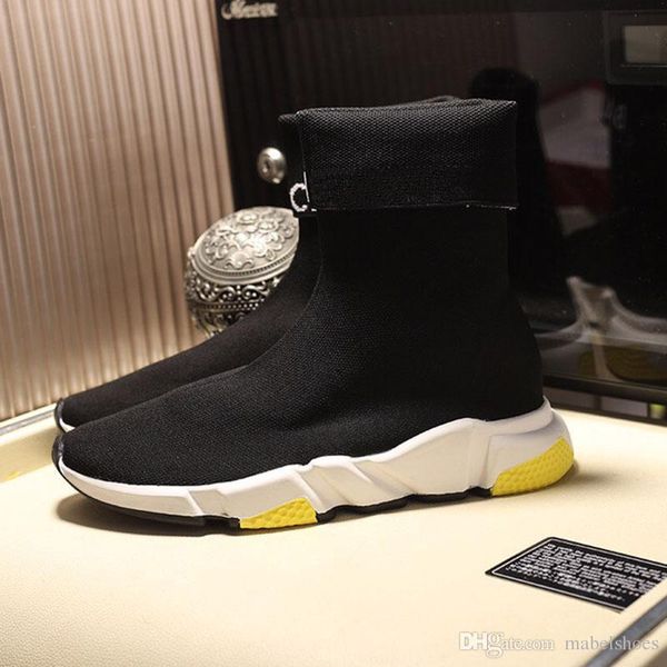 

paris 2019 speed runner knit sock shoe original luxury trainer runner sneakers balck white yellow mens women sports shoe