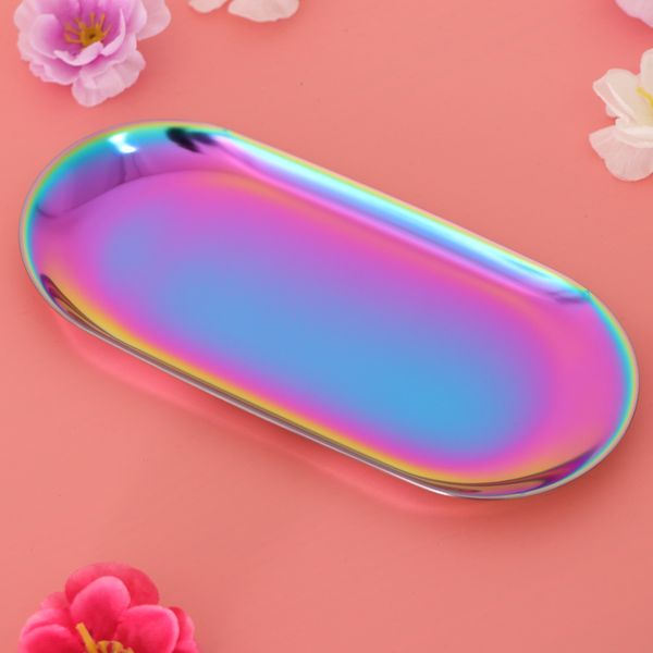 

нержавеющая сталь металл ювелирные изделия дисплей держатель лоток кольцо серьги организатор, Pink;blue