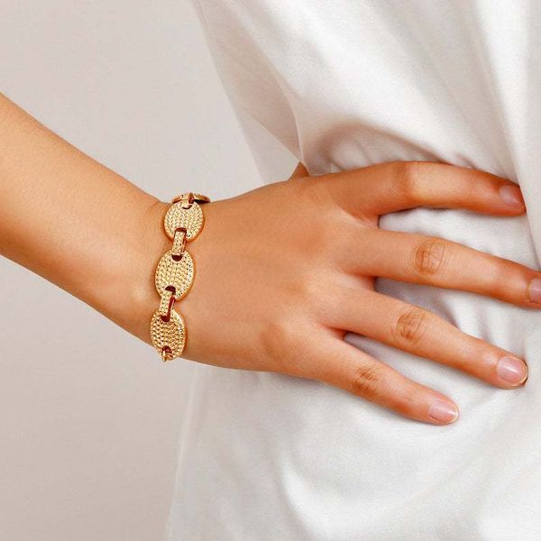 

s1190 fashion jewelry irregular wafe bracelet vintage chain bracelet, Black