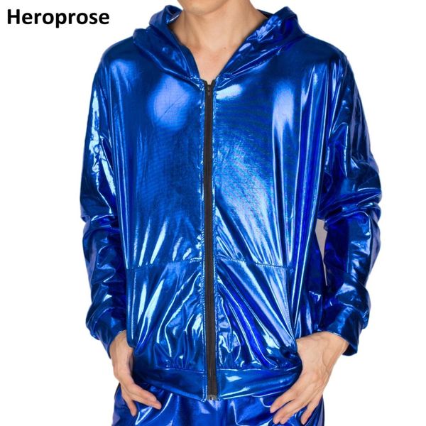 

2018 spring autumn men blue bomber jacket stage performance wear paillette male hip hop dance coat, Black;brown