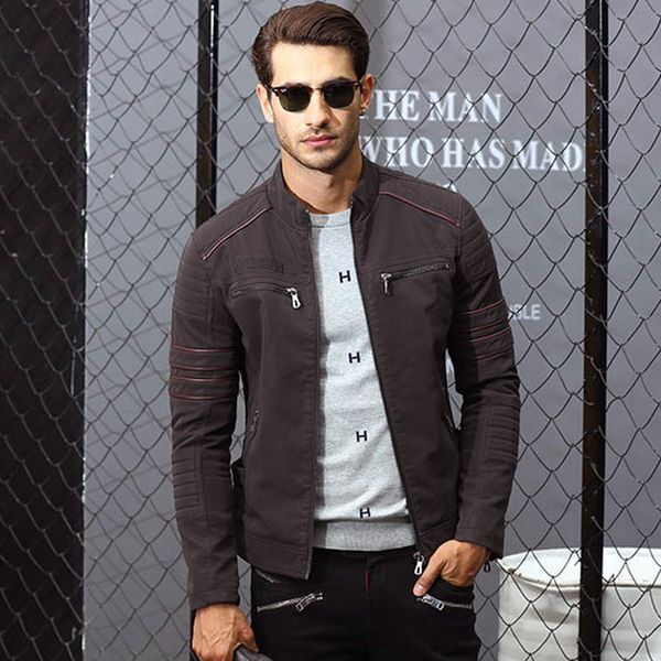 

outwear fleece leather men vintage motorcycle fashion retro warm thicken biker leather outerwear jackets casual coat k2, Black;brown