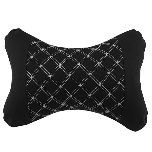 

1pc microfiber leather cotton car neck pillow protection design safety auto rest pillow black auto safety accessories
