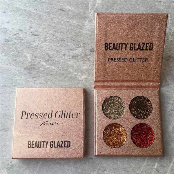 

beauty glazed glitter eyeshadow palette long lasting waterproof 4 color shimmer makeup tool 669