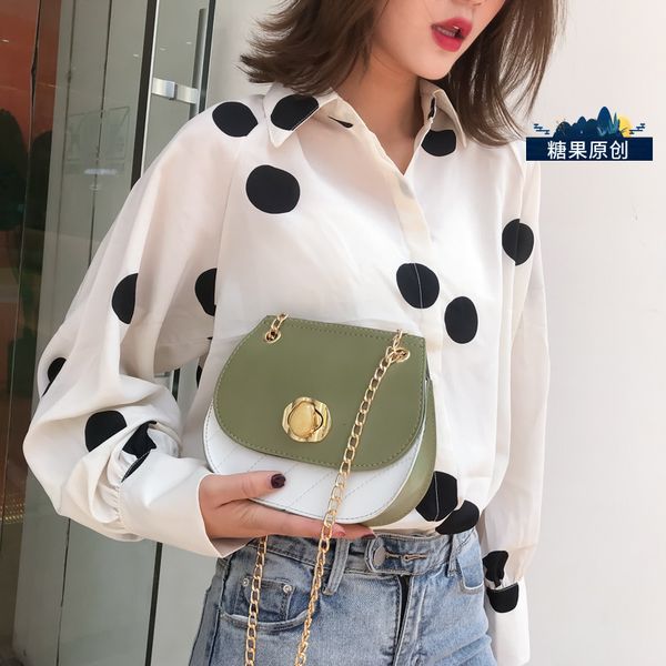 

france niche texture saddle bag women package 2020 mini- chain single shoulder messenger packet
