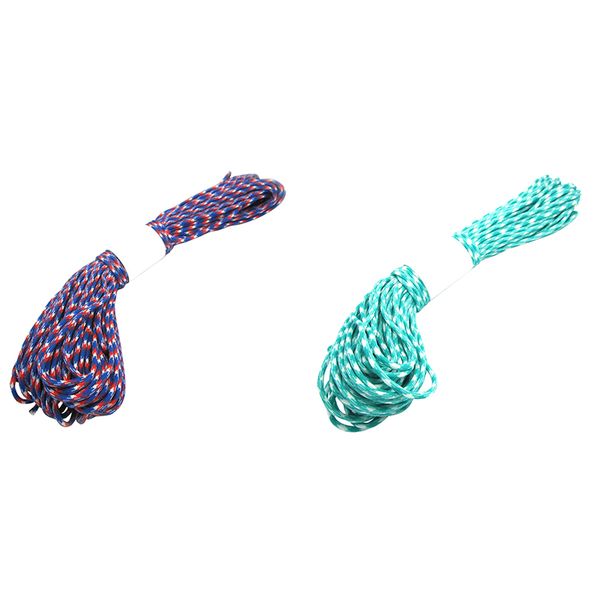 

2 pcs parachute cord with 7 strands, 550 lbs, 100 ft - blue lake camo & red + white + blue camo