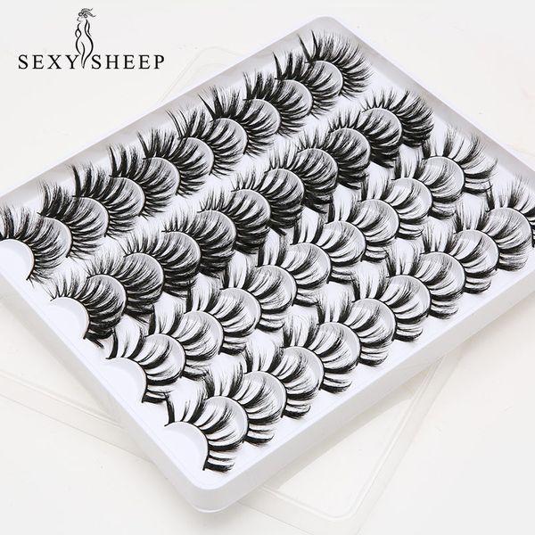 

8/20 pairs 3d faux mink hair false eyelashes natural long /thick 3d eyelashes crisscross full strip lashes handmade