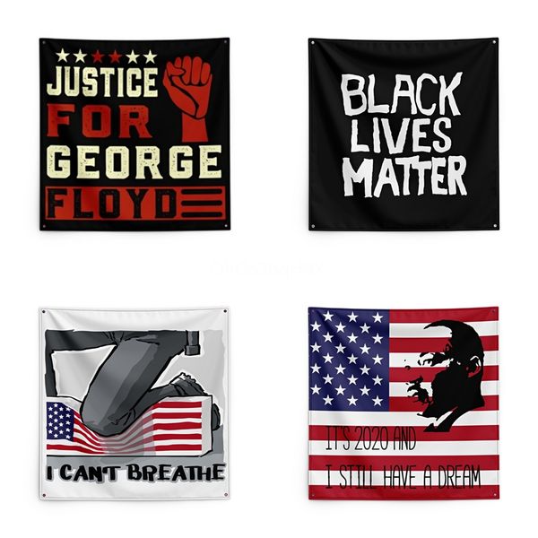 

justice for george floyd printing tapestry black lives matter household wall banner 150*150cm #qa33684
