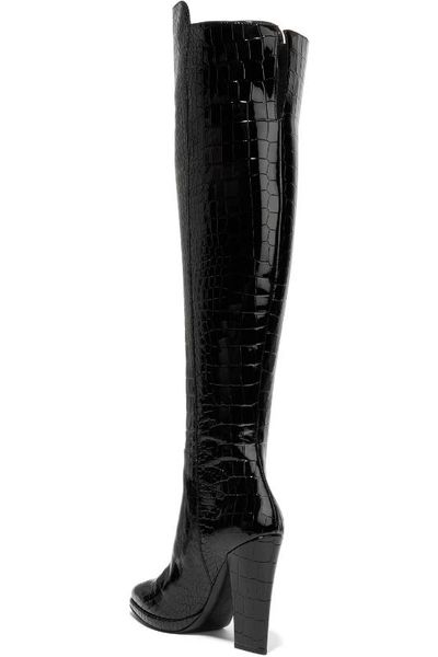 

over knee boots customized boots, Black
