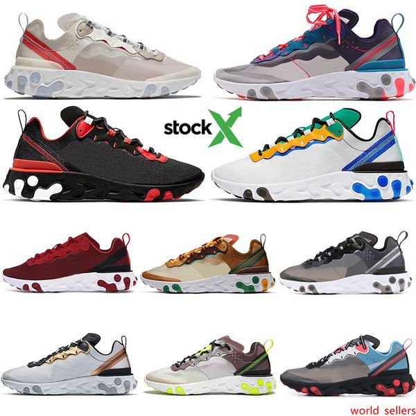 

with stock x react element 87 55 runner casual shoes bred team red orbit undercover tour green men women run sneaker trainers 2020 epic shoe
