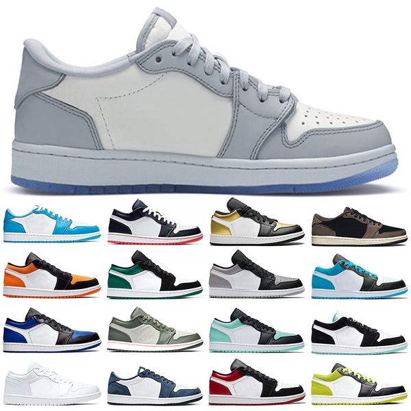 

jumpman 1 men women basketball shoes 1s mens trainers di unc obsidian and ember gold toe mens sports shoes sneakers, White;red