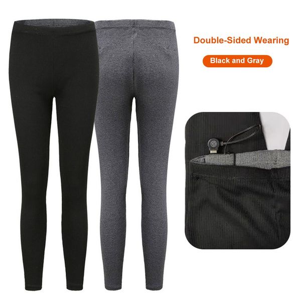 

women men smart fever leggings autumn winter vertical heating pants thin elastic warm pants skiing fishing travel warm pant