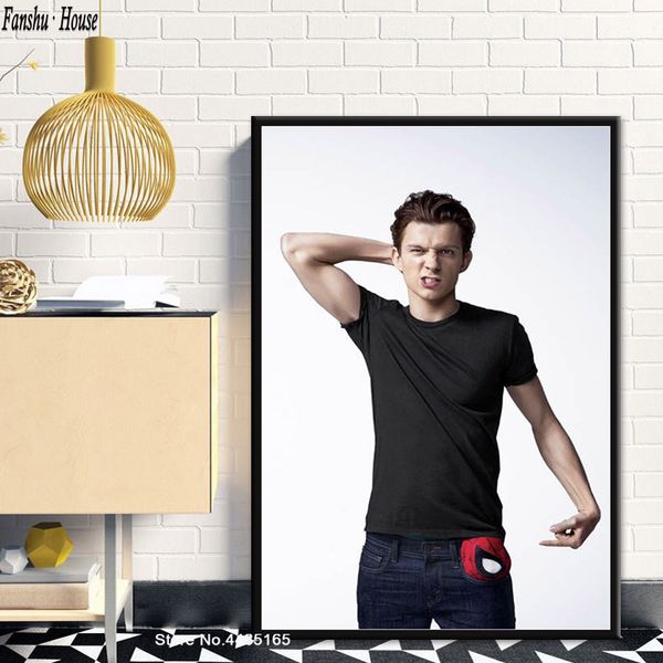 

poster tom holland spider man actor movie posters and prints canvas painting wall art picture for living room home decor