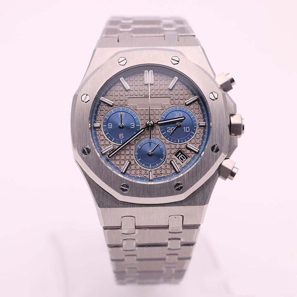 

2019 New High Quality Royal Oak Series 26331ST Silver Stainless Steel Strap Gray Dial Quartz Chronograph Men's Sports Watches.