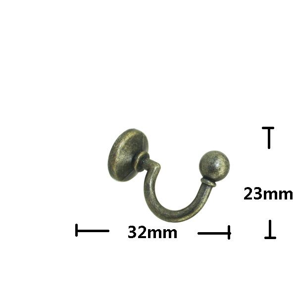 

6 pieces single key hooks wall mounted hanger hooks robe hook with screws for decoration(vintage bronze