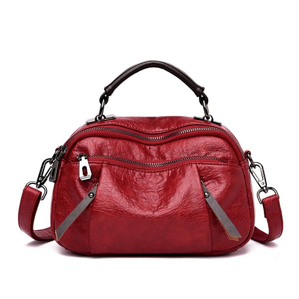 

women's bag 2020 new casual simple multi-layer hand carry single shoulder pu diagonal bag