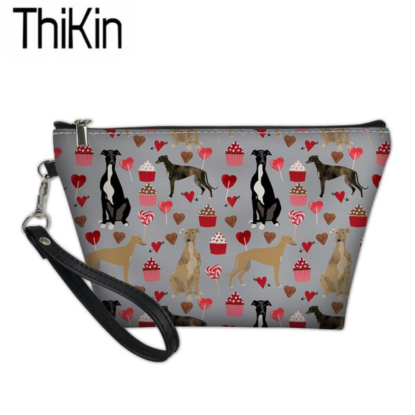 

thikin cosmetic cases women greyhound printing make up bags ladies portable toiletry bag for females travel wash kit bags bolsa