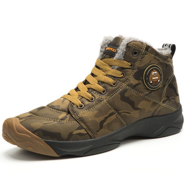 

christmas fashion winter shoes men casual shoes outdoor ankle warm plush snow boots anti-skid boots men zapatos de hombre, Black