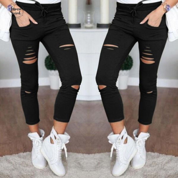 

pants jeans skinny new women shredded high waist pants women leggings hole sweatpants black jeans ripped, Black;white