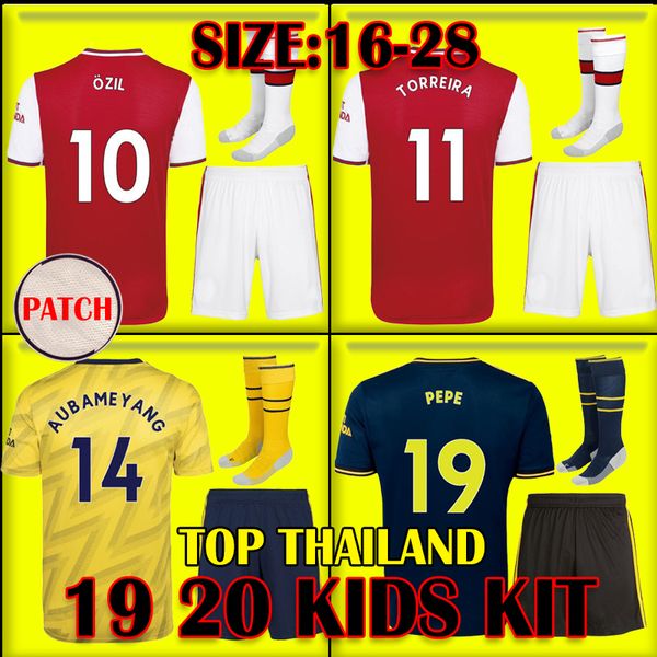 

2019 2020 Red soccer jerseys 19 20 ArSen Home Away yellow shirt 2019 2020 tops kits kids jersey boy sets free shorts