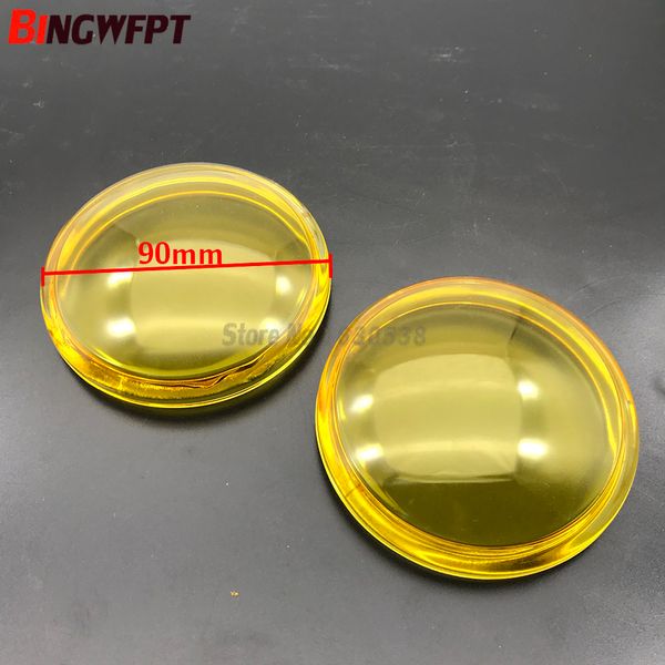 2 pçs / set rodada diâmetro 90mm luzes de nevoeiro lâmpadas amarelo anti-fog de vidro temperado de vidro para suzuki sx4 grande vitara alto swift splash jimny