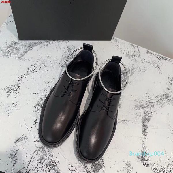 

серебряное кольцо черные кожаные туфли для прохладной обуви леди, роскошные дизайнеры делают только высококачественные туфли со съемными кол, Black