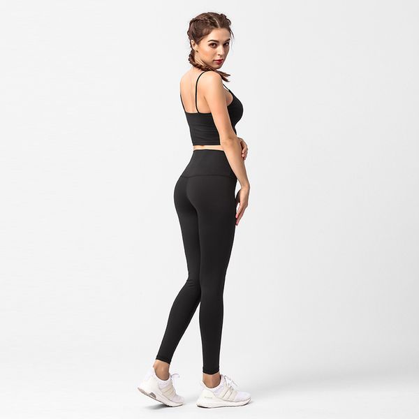 

2020 new yoga clothes two-piece women's running with chest pad sports underwear fitness clothes slim vest yoga pants women 6 colors