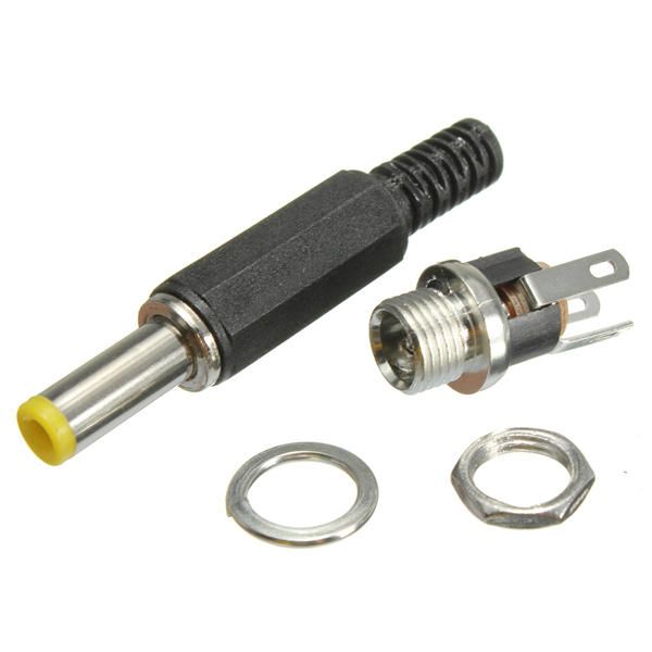 2.1mm x 5.5mm DC Connector Erkek Tak Ve Kadın Paneli Dağı Soket Jak