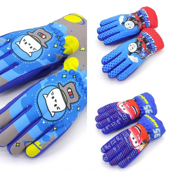

vgkur chicken-eating battlefield children's cartoon velvet five-finger warm and gloves waterproof anti-skid winter skiing warm student, White